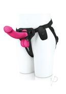 Pegasus Realistic Silicone Rechargeable Dildo With Balls With Remote Control And Adjustable Harness Set 6.5in - Pink