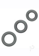 Link Up Ultra Soft Ultimate Set Silicone Cock Rings (set Of 3) - Gray