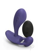 Witty Rechargeable Silicone Vibrator With Clitoral Stimulator - Midnight Indigo