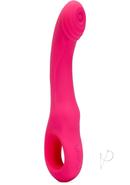 Nu Sensuelle Rhapsody Rechargeable Silicone Single Tapping Vibrator With Clitoral Stimulation - Deep Pink